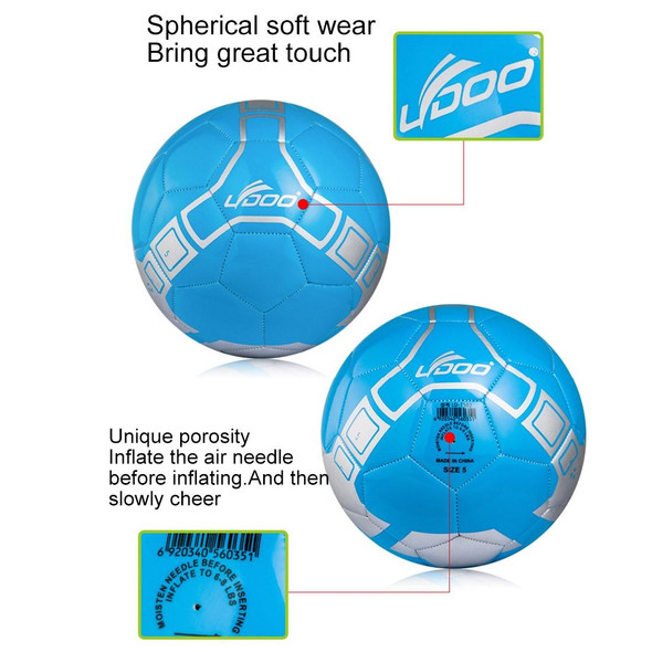 19cm PU Leatherette Sewing Wearable  Match Football (Fluorescent Blue)