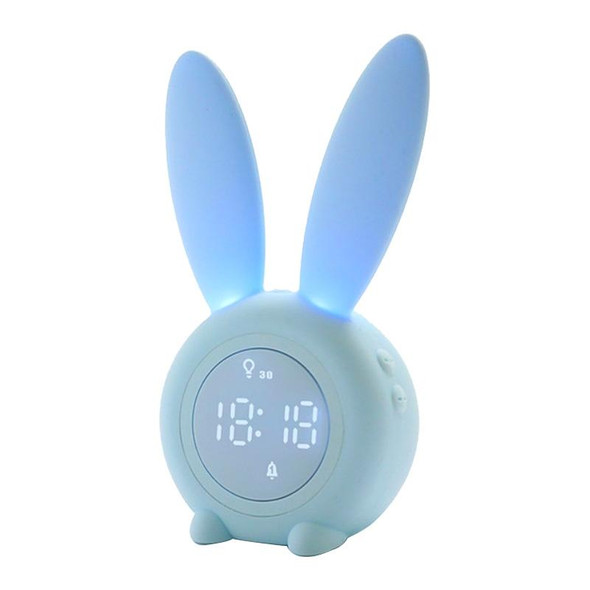 Cute Rabbit Silicone Induction Small Alarm Clock(Blue)