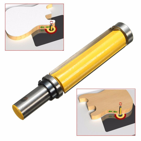 Double Bearing Trimming Knife Woodworking Milling Cutter, Style:1/4x1/2x38cm Yellow