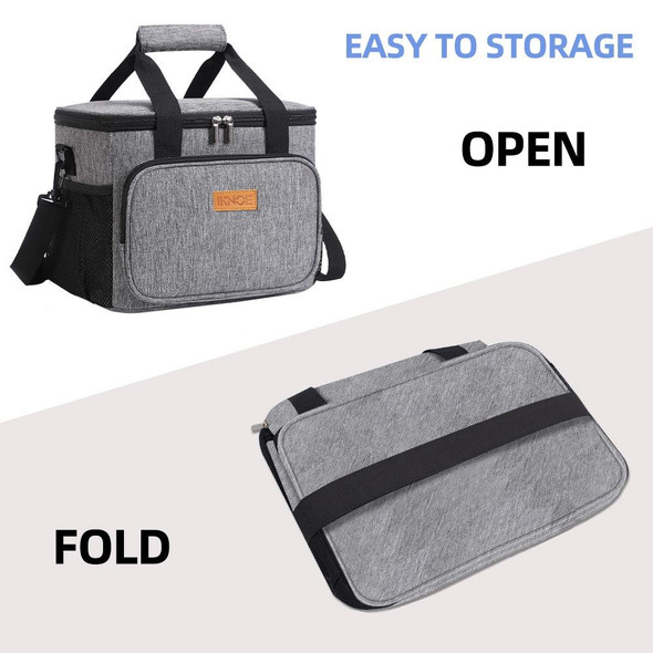 15L Waterproof Oxford Cloth Picnic Bag Outdoor Ice Pack Thickened Portable Insulation Bag(Black)