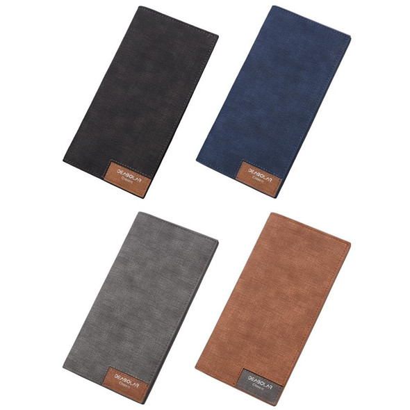 DEABOLAR Large Capacity Men Long Wallet Ultra-thin Paneled Soft Wallet(Light Gray)