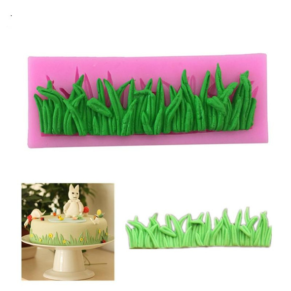 2 PCS Grass Decoration Liquid Silicone Mold Fondant Cake Mold