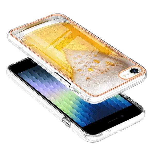 For iPhone SE 2022 / SE 2020 / 8 / 7 Electroplating Marble Dual-side IMD Phone Case(Draft Beer)