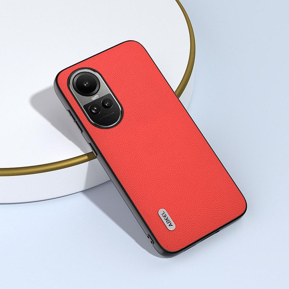 For OPPO Reno10 Pro Global / Reno10 Global ABEEL Genuine Leatherette Luolai Series Phone Case(Red)