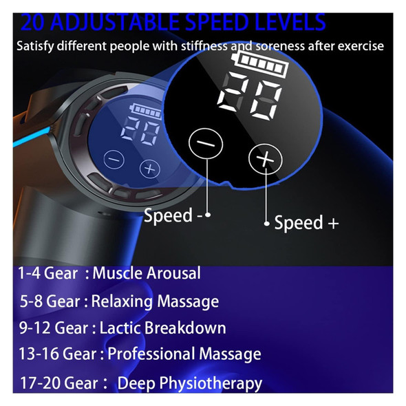 20-speed Touch Control Fascia Massager with 6 Massage Heads,CN Plug(Silver)