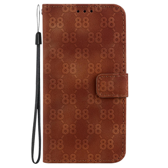 For Infinix Hot 11 2022 Double 8-shaped Embossed Leatherette Phone Case(Brown)