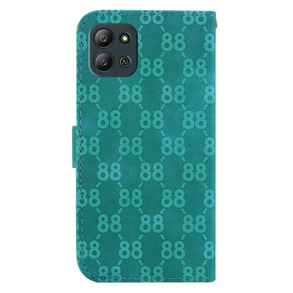 For Infinix Hot 11 2022 Double 8-shaped Embossed Leatherette Phone Case(Green)