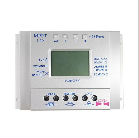 L60  12V/24V 60A Solar Controller Power Voltage Current LCD Display Solar Charge Controller