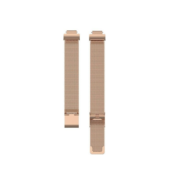 For Fitbit Inspire 3 Buckle Fine Mesh Stainless Ssteel Watch Band(Rose Gold)