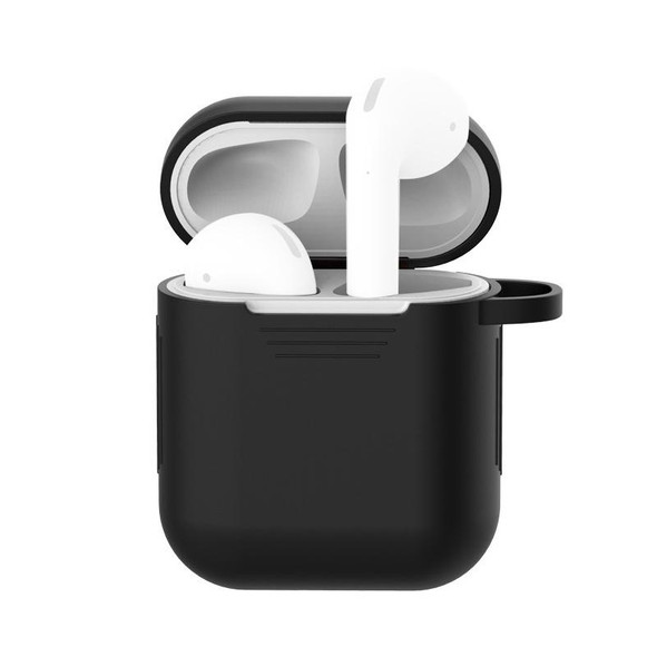 7 PCS Wireless Earphones Shockproof Silicone Protective Case for Apple AirPods 1 / 2(Black White)