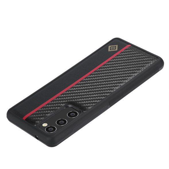 For Samsung Galaxy S20 FE LC.IMEEKE 3 in 1 Carbon Fiber Texture Shockproof Phone Case(Black)