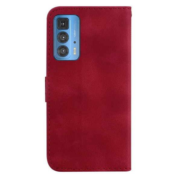 For Motorola Edge 20 Pro 7-shaped Embossed Leatherette Phone Case(Red)