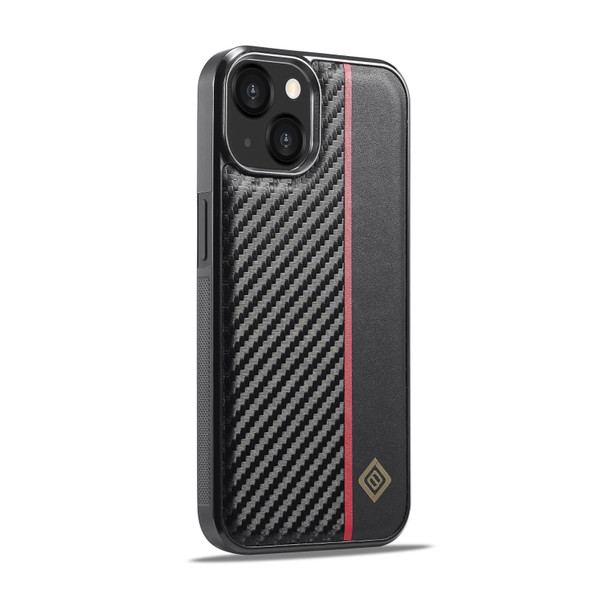 For iPhone 13 LC.IMEEKE 3 in 1 Carbon Fiber Texture Shockproof Phone Case(Black)