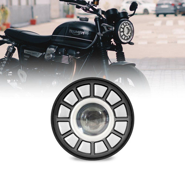 C0062 5.75 inch Square Double Angel Eyes Motorcycle Headlight