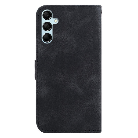 For Samsung Galaxy M54 7-shaped Embossed Leatherette Phone Case(Black)