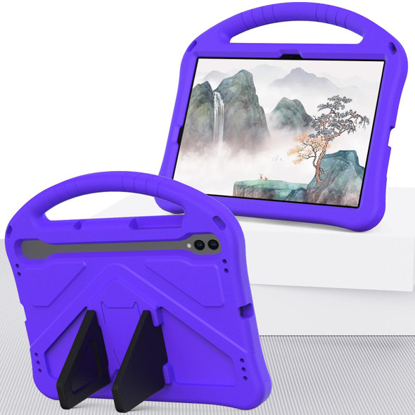 For Samsung Galaxy Tab S7 T870 EVA Shockproof Tablet Case with Holder(Purple)
