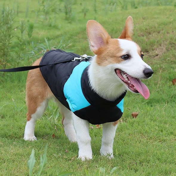 Pet Dog Cotton Vest Ski Suit, Size: M, Chest: 42cm, Back Length: 31cm(Blue)