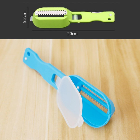 2 PCS Kitchen Essential Fish Scraper Fish Scale Planing Knife with Cover (Green)