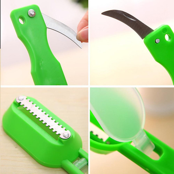 2 PCS Kitchen Essential Fish Scraper Fish Scale Planing Knife with Cover (Green)