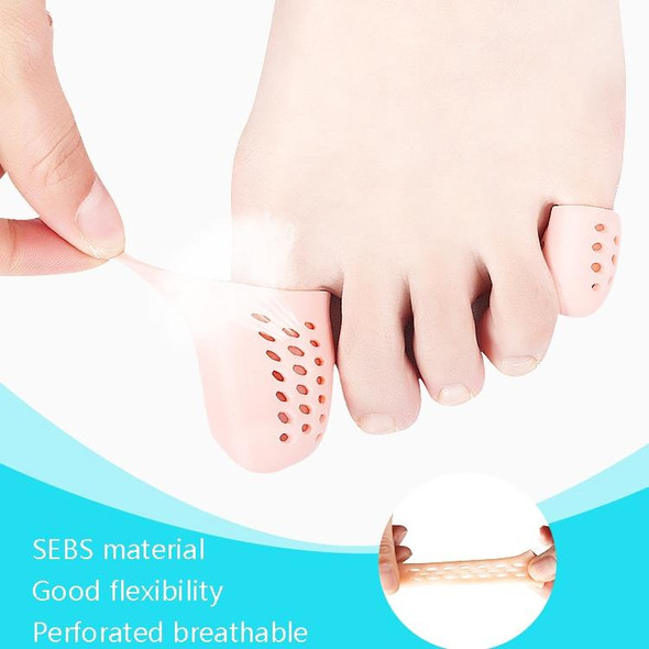 10 Pairs With Hole Toe Set High Heels Anti-Wear Anti-Pain Toe Protective Cover, Size: L(Transparent)