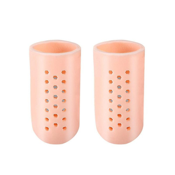 10 Pairs With Hole Toe Set High Heels Anti-Wear Anti-Pain Toe Protective Cover, Size: M(Bright Skin)