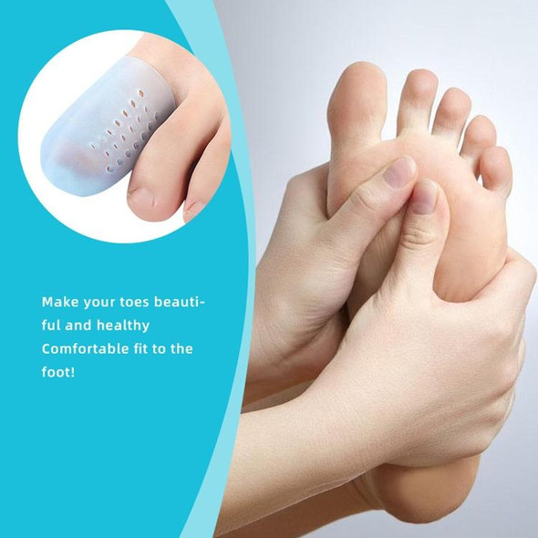 10 Pairs With Hole Toe Set High Heels Anti-Wear Anti-Pain Toe Protective Cover, Size: XS(Transparent)