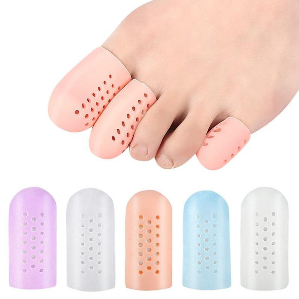 10 Pairs With Hole Toe Set High Heels Anti-Wear Anti-Pain Toe Protective Cover, Size: S(Bright Skin)