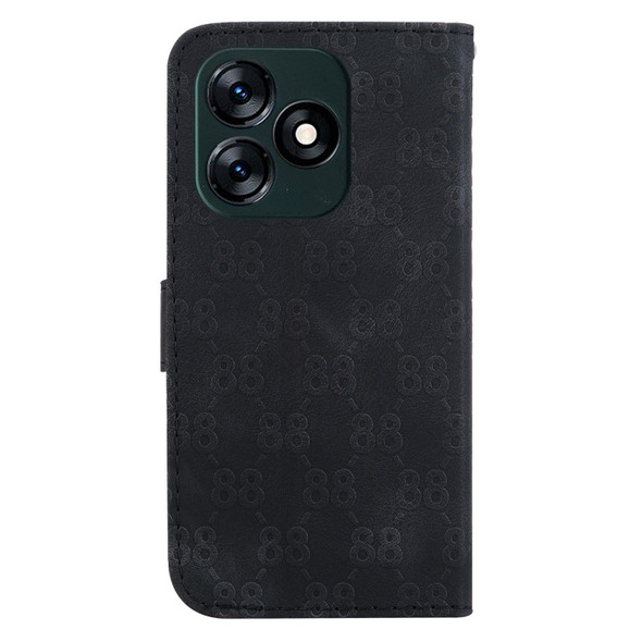 For Tecno Spark Go 2023 / Pop 7 Pro Double 8-shaped Embossed Leatherette Phone Case(Black)