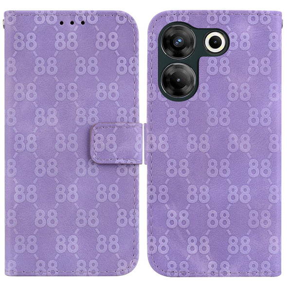 For Tecno Camon 20 Pro 4G / Camon 20 Double 8-shaped Embossed Leatherette Phone Case(Purple)