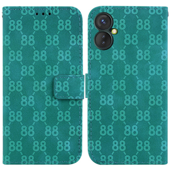 For Tecno Camon 19 Double 8-shaped Embossed Leatherette Phone Case(Green)