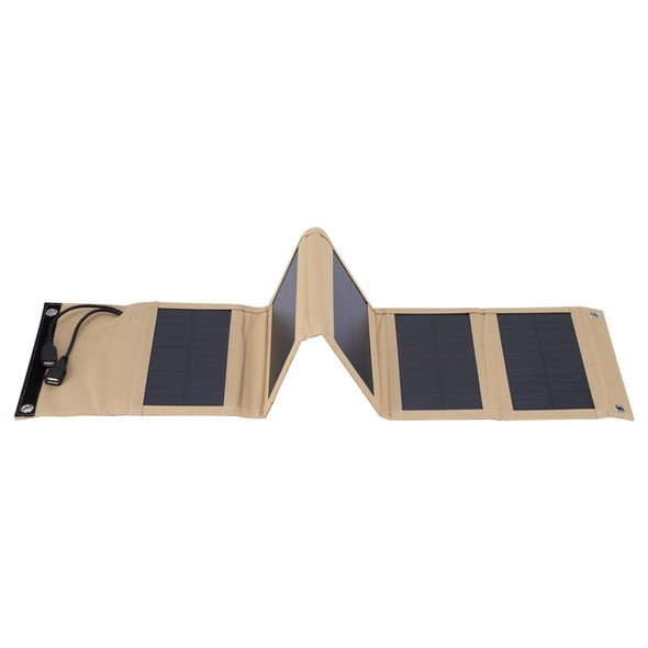 10W Monocrystalline Silicon Foldable Solar Panel Outdoor Charger with 5V Dual USB Ports (Khaki)