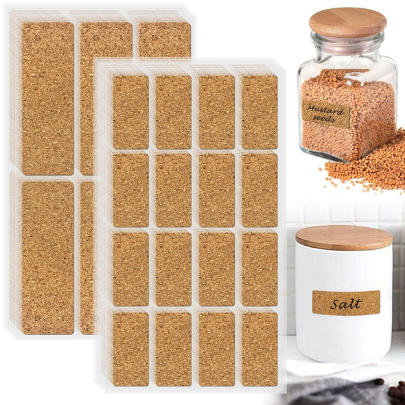 Large Cork 1bag Non-Marking Marker Stickers Kitchen Classification Waterproof Oilproof Self-Adhesive Vintage Label Stickers