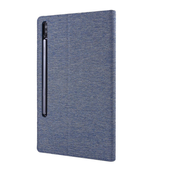 For Galaxy Tab S6 / T860 / T865 Cloth Teature Horizontal Flip PU Leatherette Case with with Holder & Card Slots & Pen Slot(Dark Blue)