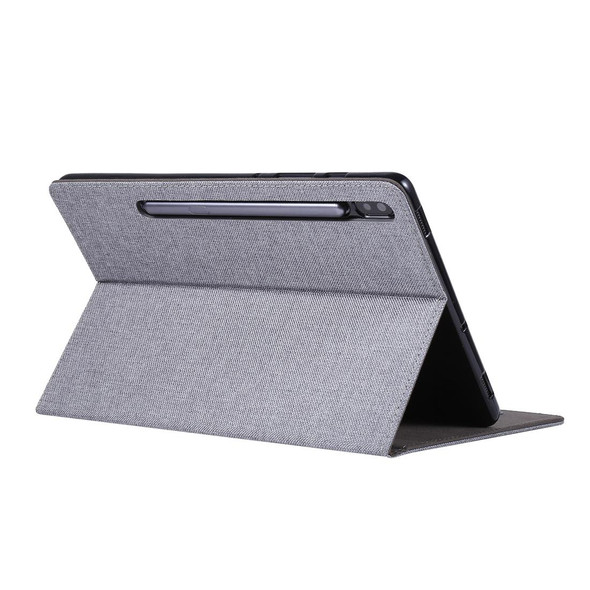 For Galaxy Tab S6 / T860 / T865 Cloth Teature Horizontal Flip PU Leatherette Case with with Holder & Card Slots & Pen Slot(Dark Blue)