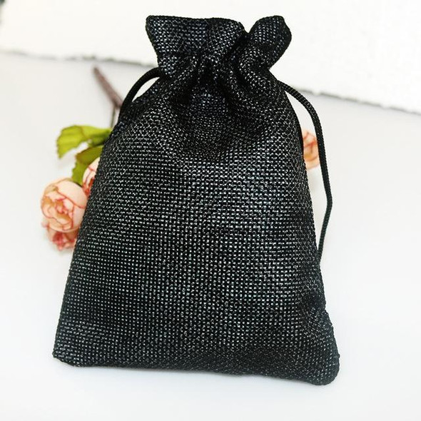 50 PCS Multi size Linen Jute Drawstring Gift Bags Sacks Wedding Birthday Party Favors Drawstring Gift Bags, Size:20x30cm(Black)