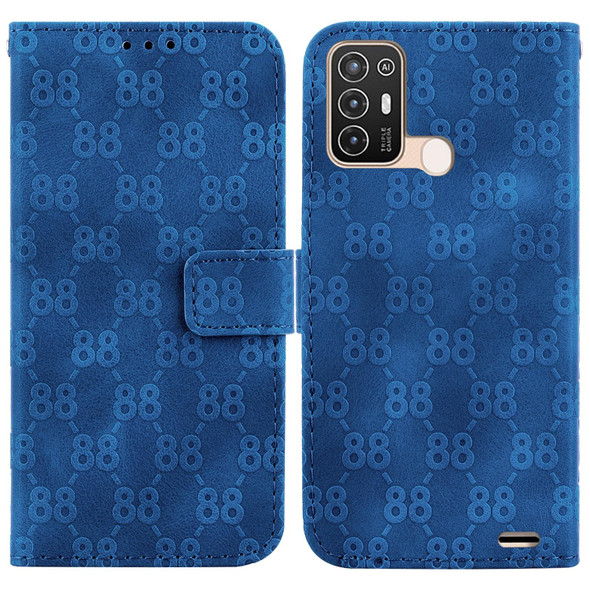 For ZTE Blade A52 Double 8-shaped Embossed Leather Phone Case(Blue)