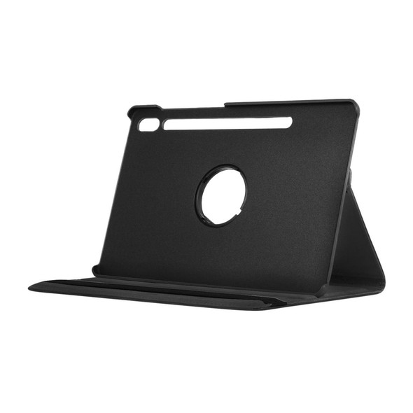 ENKAY 360 Degree Rotation Lichi Texture Leatherette Case with Holder for Samsung Galaxy Tab S6 10.5 T860 / T865(Black)
