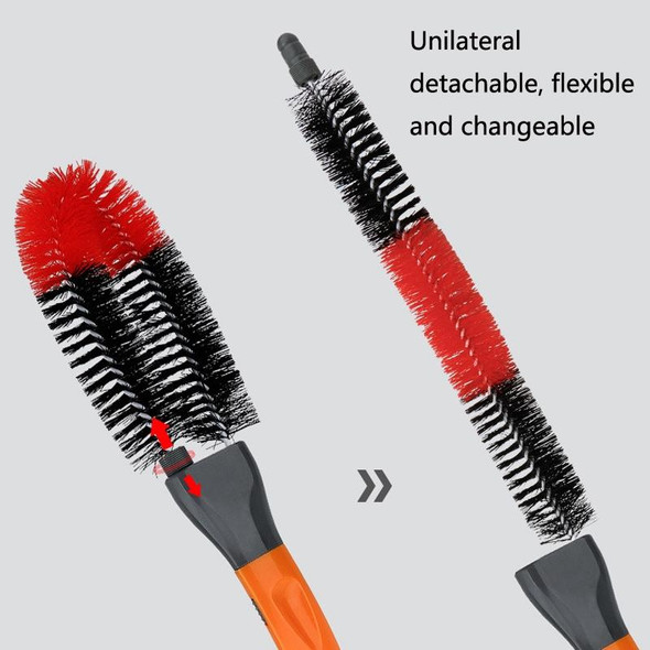 4 PCS Round Head Car Wheel Brush Tire Brush Car Cleaning Tool Detachable Brush(Orange)