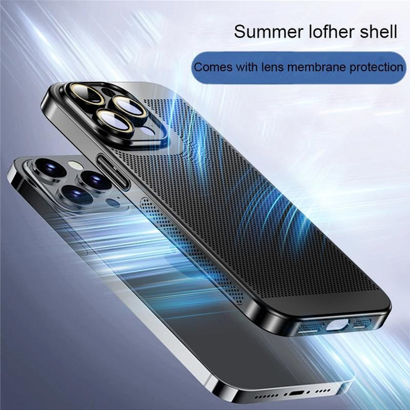 For iPhone 11 Pro Max Ice Sense Heat Dissipation Electroplating PC Phone Case(Navy Blue)