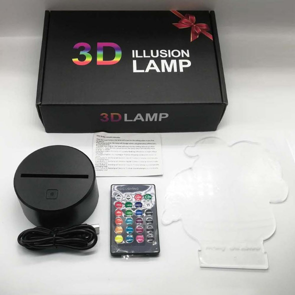 3D Game Handle Three-dimensional Colorful LED Lights, Style: Touch Black Base