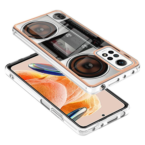 For Xiaomi Redmi Note 12 Pro 4G Global Electroplating Marble Dual-side IMD Phone Case(Retro Radio)