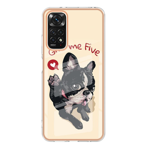 For Xiaomi Redmi Note 11s / Note 11 4G Electroplating Marble Dual-side IMD Phone Case(Lucky Dog)