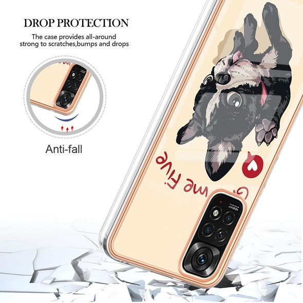 For Xiaomi Redmi Note 11s / Note 11 4G Electroplating Marble Dual-side IMD Phone Case(Lucky Dog)