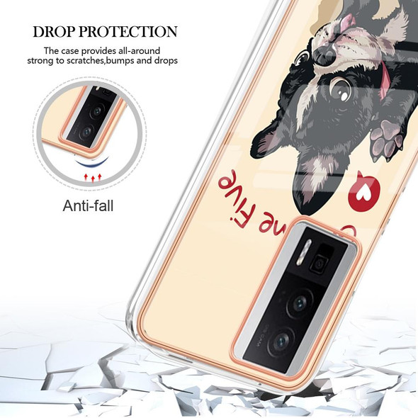 For Xiaomi Poco F5 Pro 5G / Redmi K60 Electroplating Marble Dual-side IMD Phone Case(Lucky Dog)