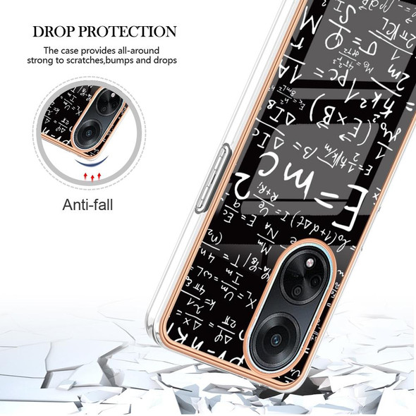 For OPPO A98 Electroplating Marble Dual-side IMD Phone Case(Equation)