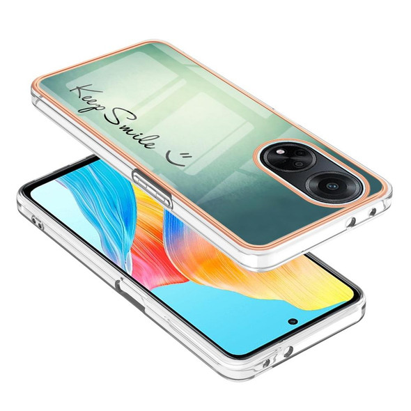 For OPPO A98 Electroplating Marble Dual-side IMD Phone Case(Smile)