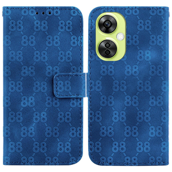 For OnePlus 11 Double 8-shaped Embossed Leatherette Phone Case(Blue)