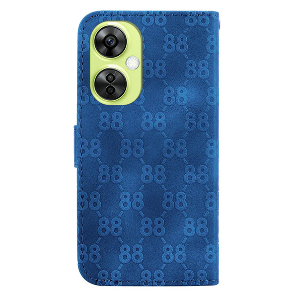 For OnePlus 11 Double 8-shaped Embossed Leatherette Phone Case(Blue)