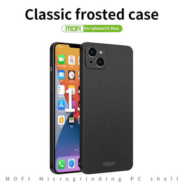 For iPhone 15 Plus  MOFI Fandun Series Frosted PC Ultra-thin All-inclusive Phone Case(Gray)