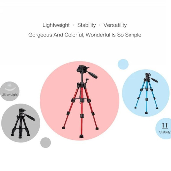 JMARY KP-2203 Portable Aluminum Alloy Telescopic SLR Camera Phone Photography Tripod(Black)